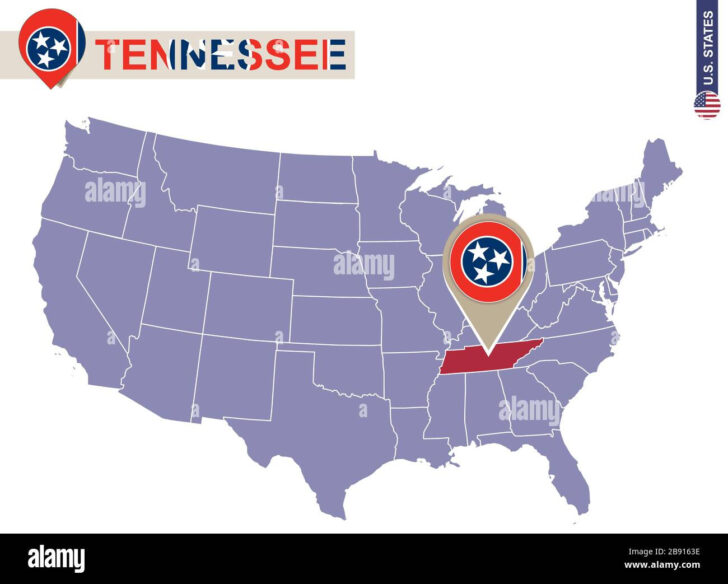 Tennessee On the Map of USA Tennessee On the Map of USA