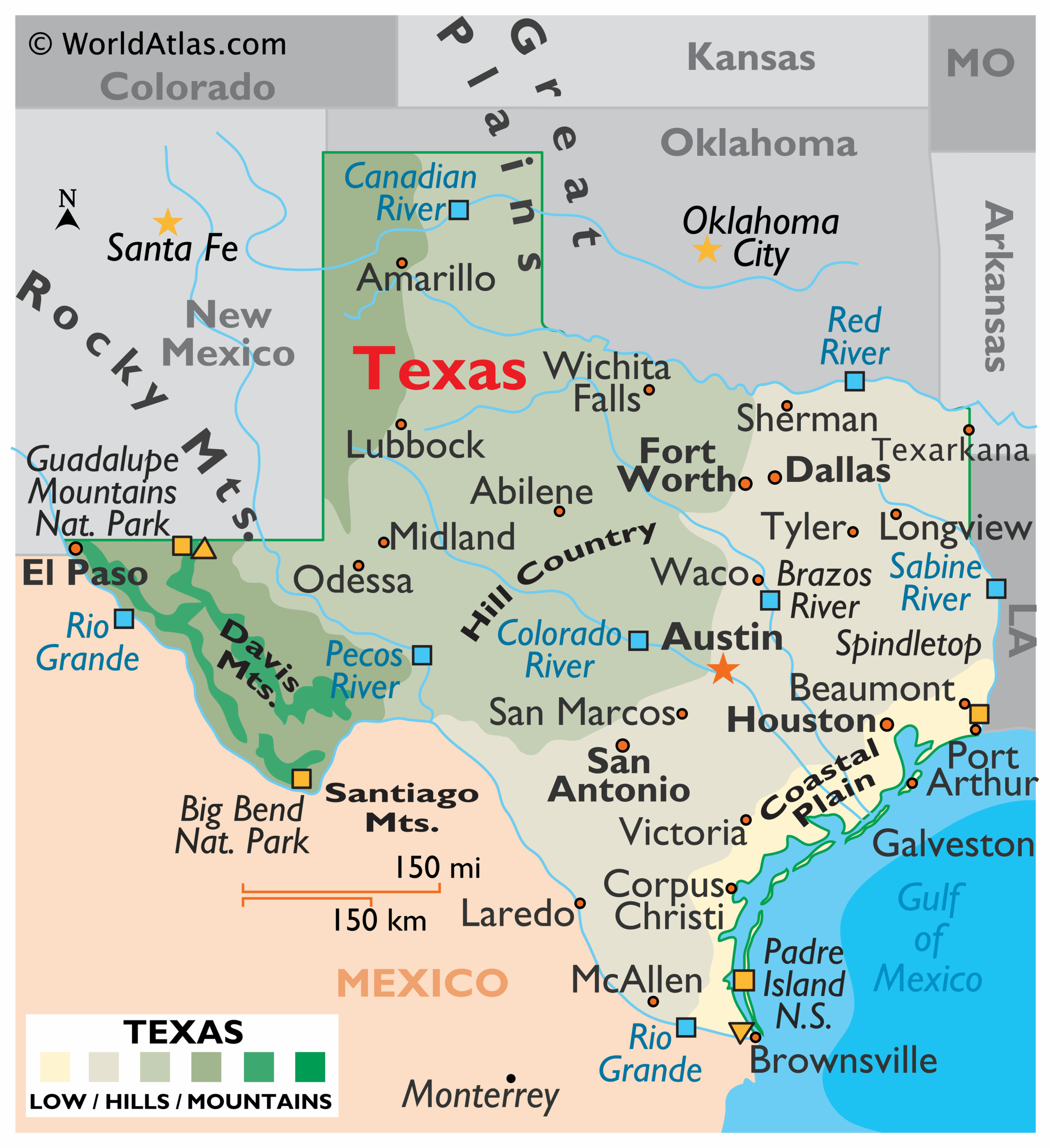 Texas Maps &amp;amp; Facts - World Atlas with Austin Texas On Map Of Usa