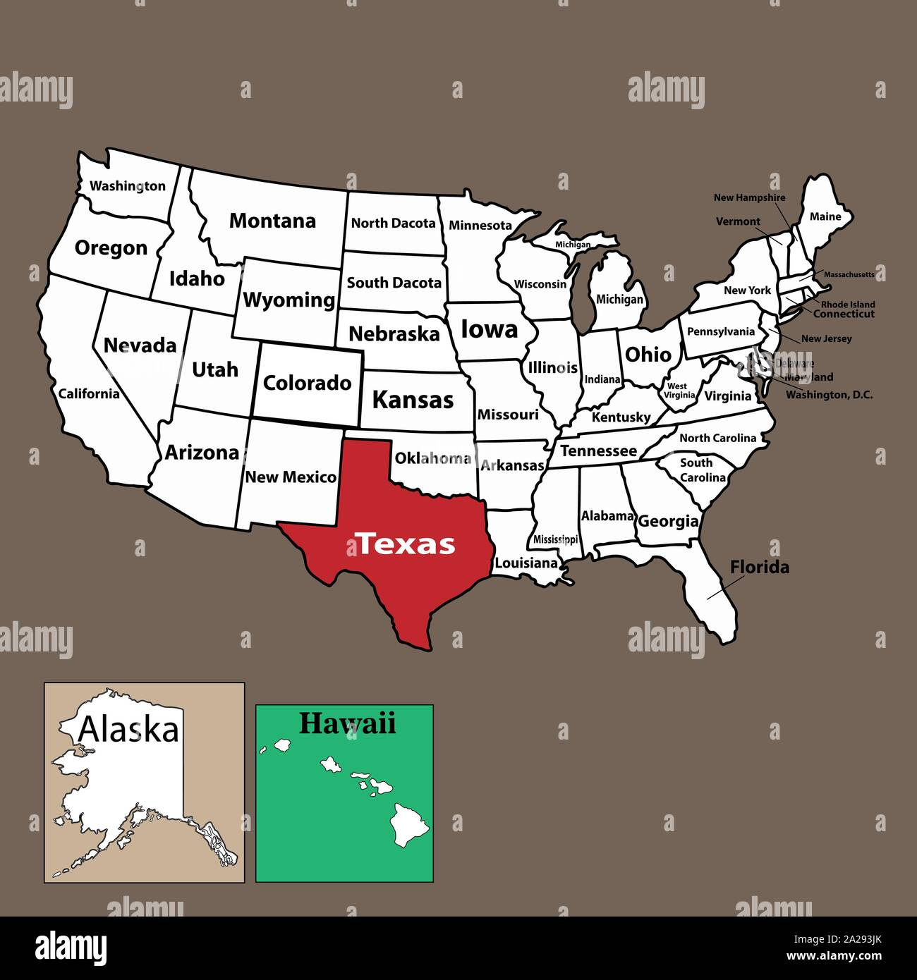 Texas State Location Map On Usa Map.vector Illustration Eps 10 regarding Texas In the Map of USA