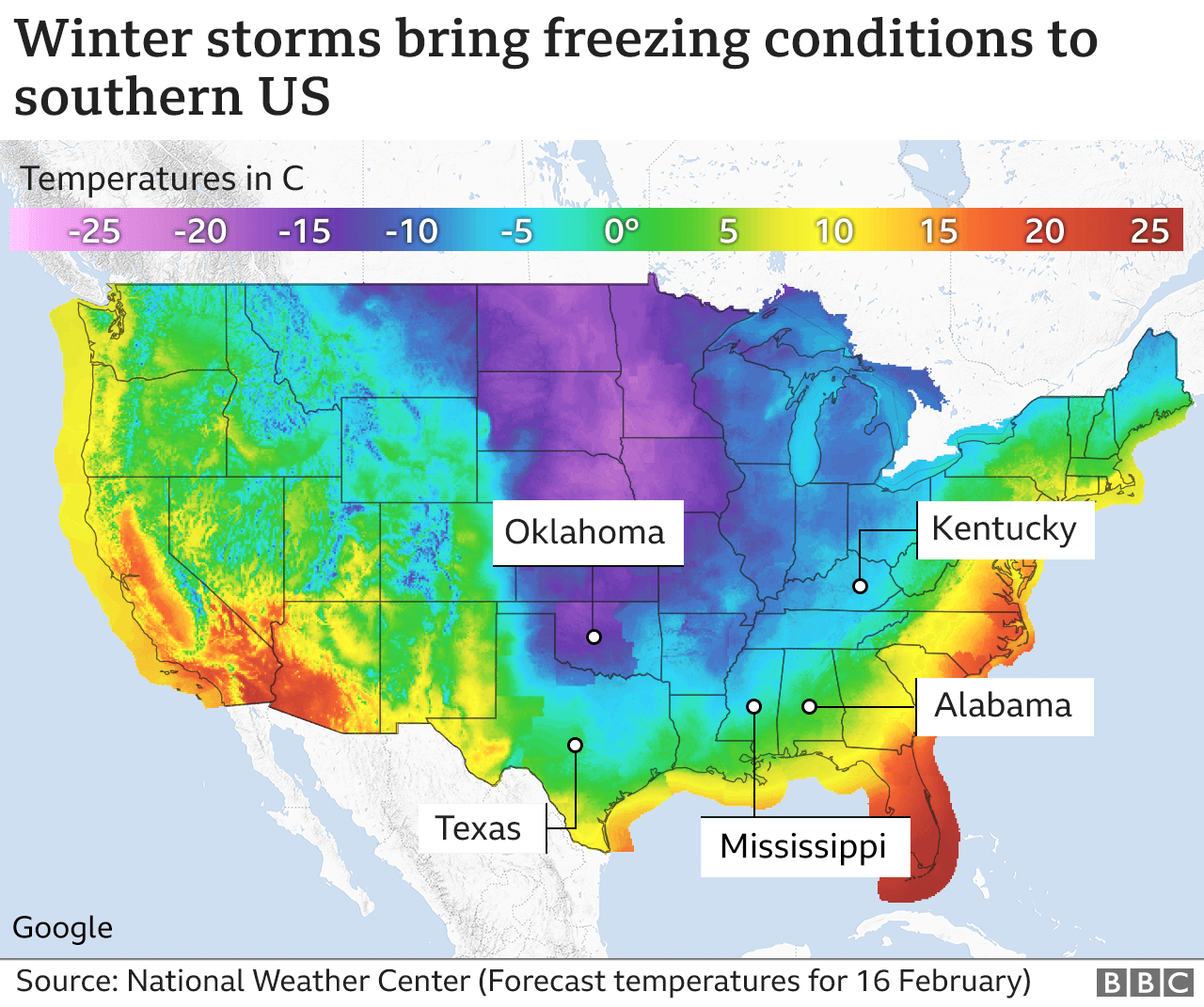 Texas Weather: Deadly Winter Storm Sweeps Texas And Us Southern regarding Map Of Snow Storm In Usa