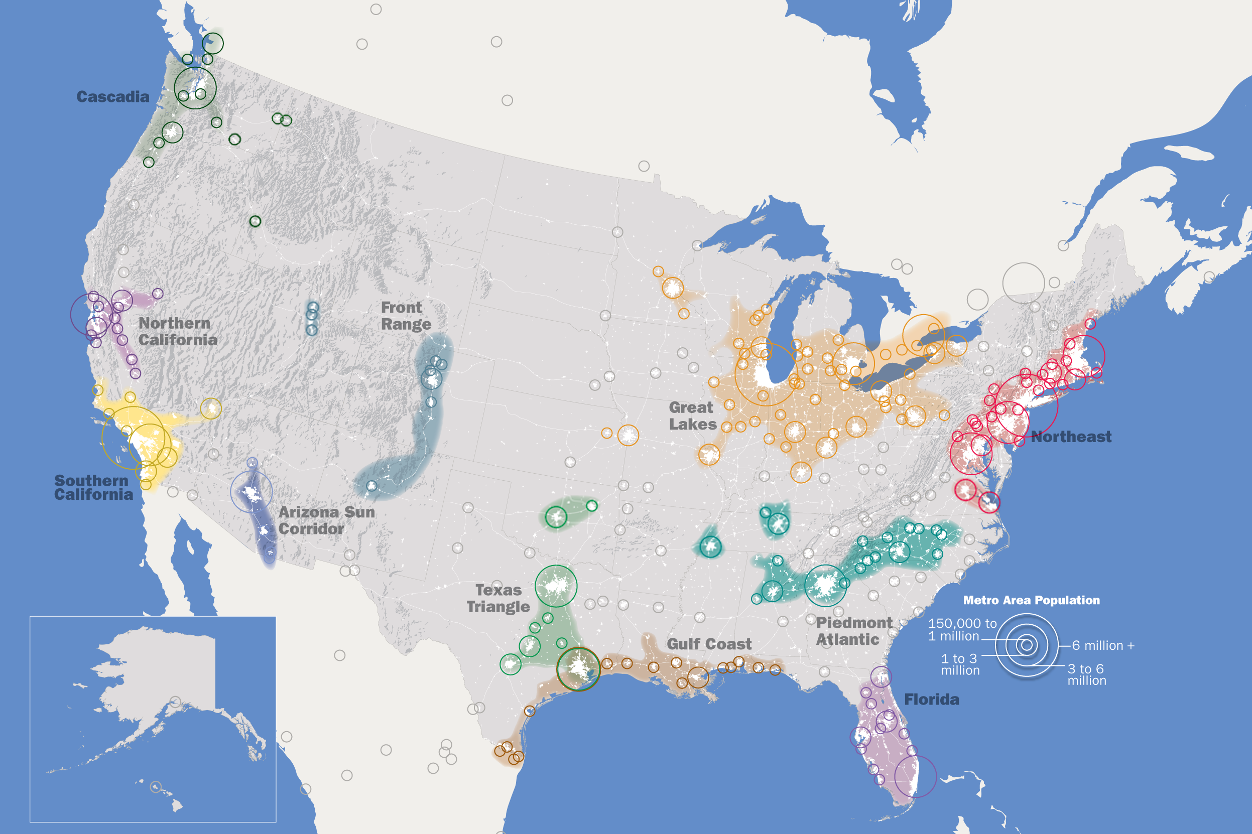 The 11 Emerging Mega-Regions Of The United States - Brilliant Maps within Agenda 21 Map of the USA