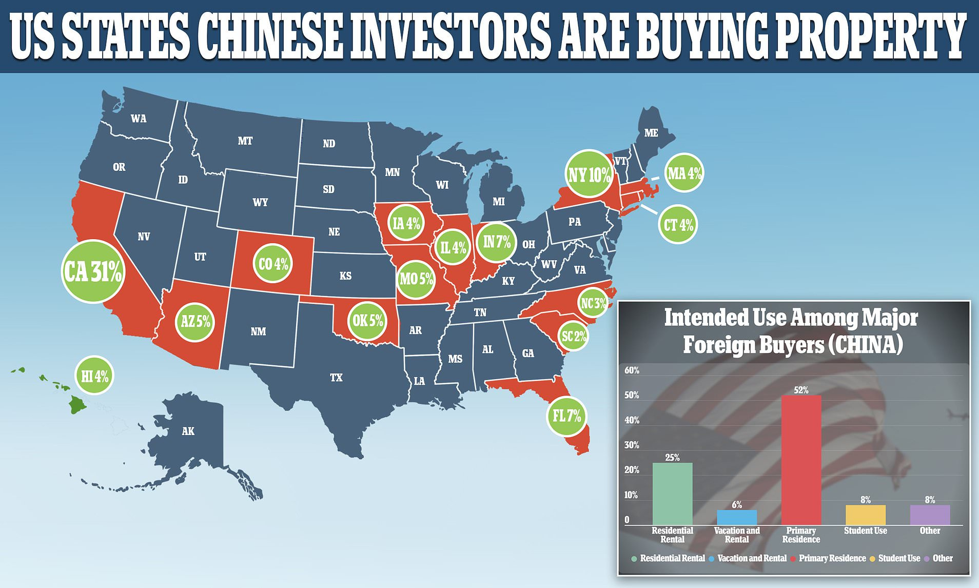 The 15 Us States Chinese Citizens Are Buying $6B Of Property After inside Map Of Chinese Owned Property In Usa
