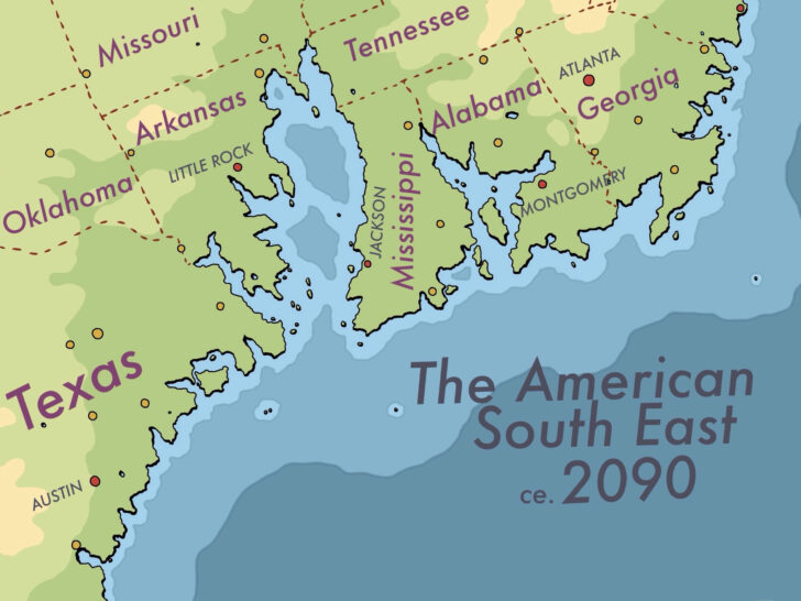 Map of USA If All Ice Melted