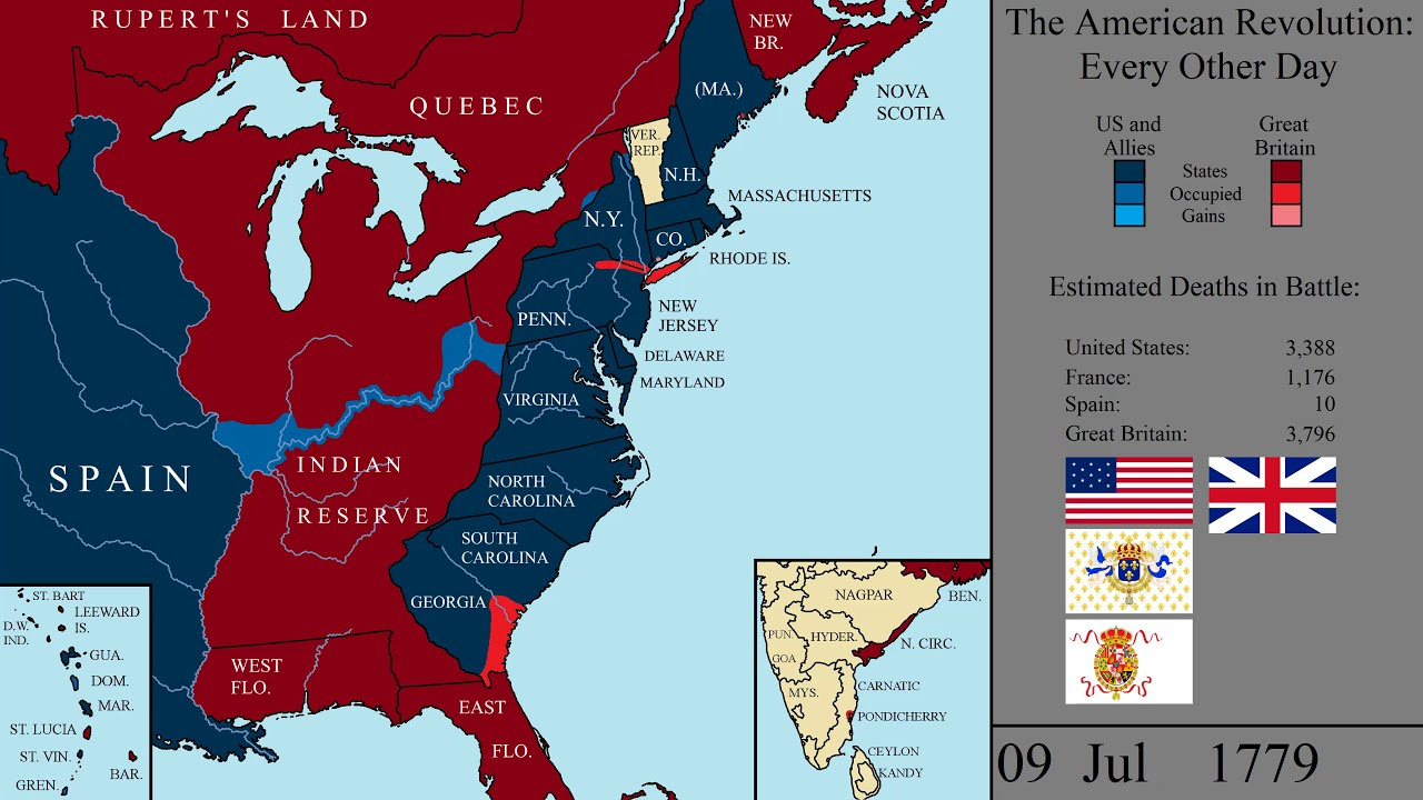 The American Revolutionary War: Every Other Day for Map of USA Before American Revolution