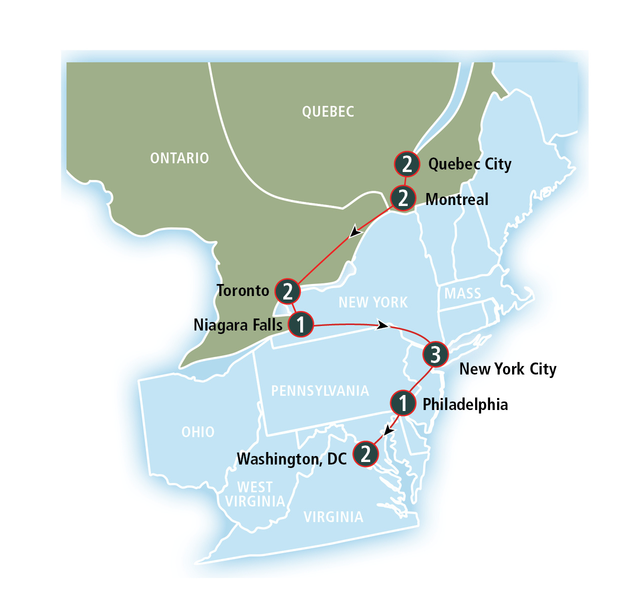 The Best Of Eastern Canada &amp;amp; Usa | Amtrak Vacations® throughout Map Of Eastern Canada And Usa