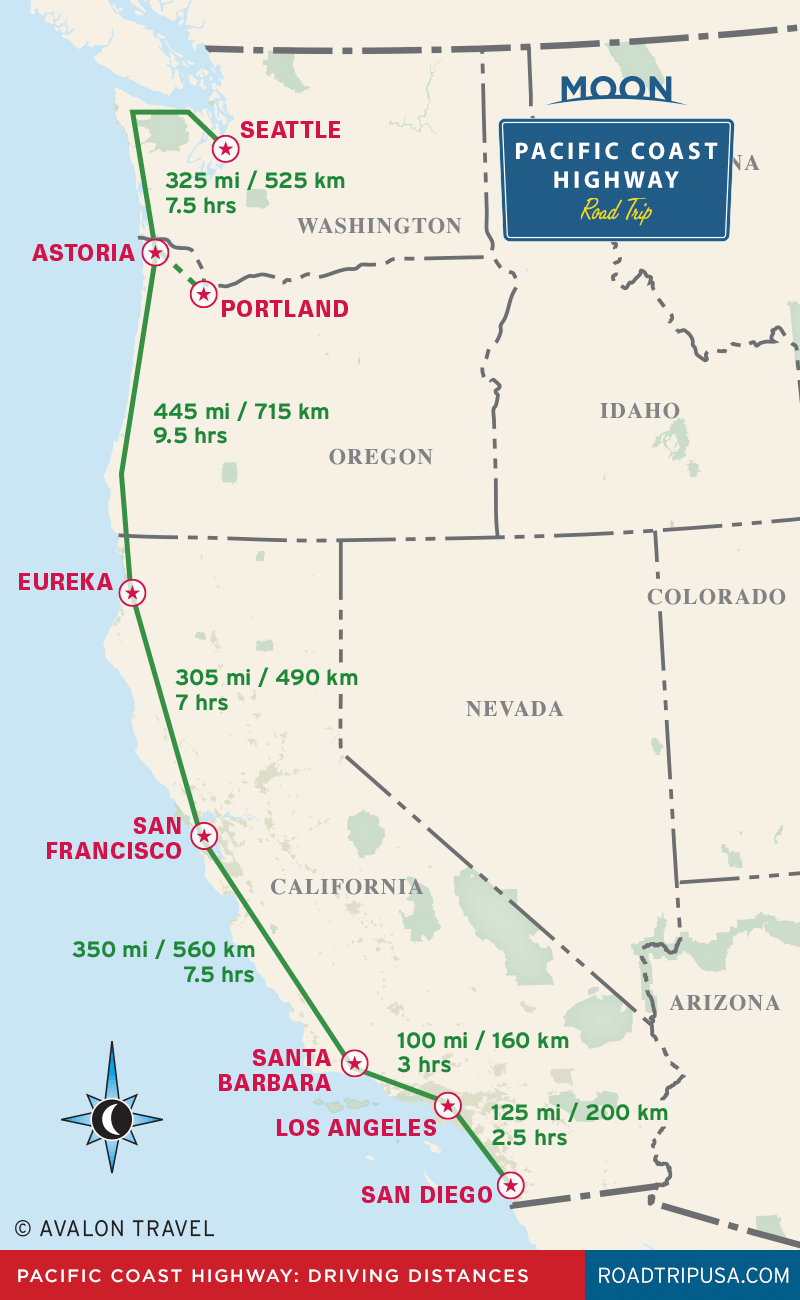 The Classic Pacific Coast Highway Road Trip | Road Trip Usa for Driving Map Of West Coast Usa