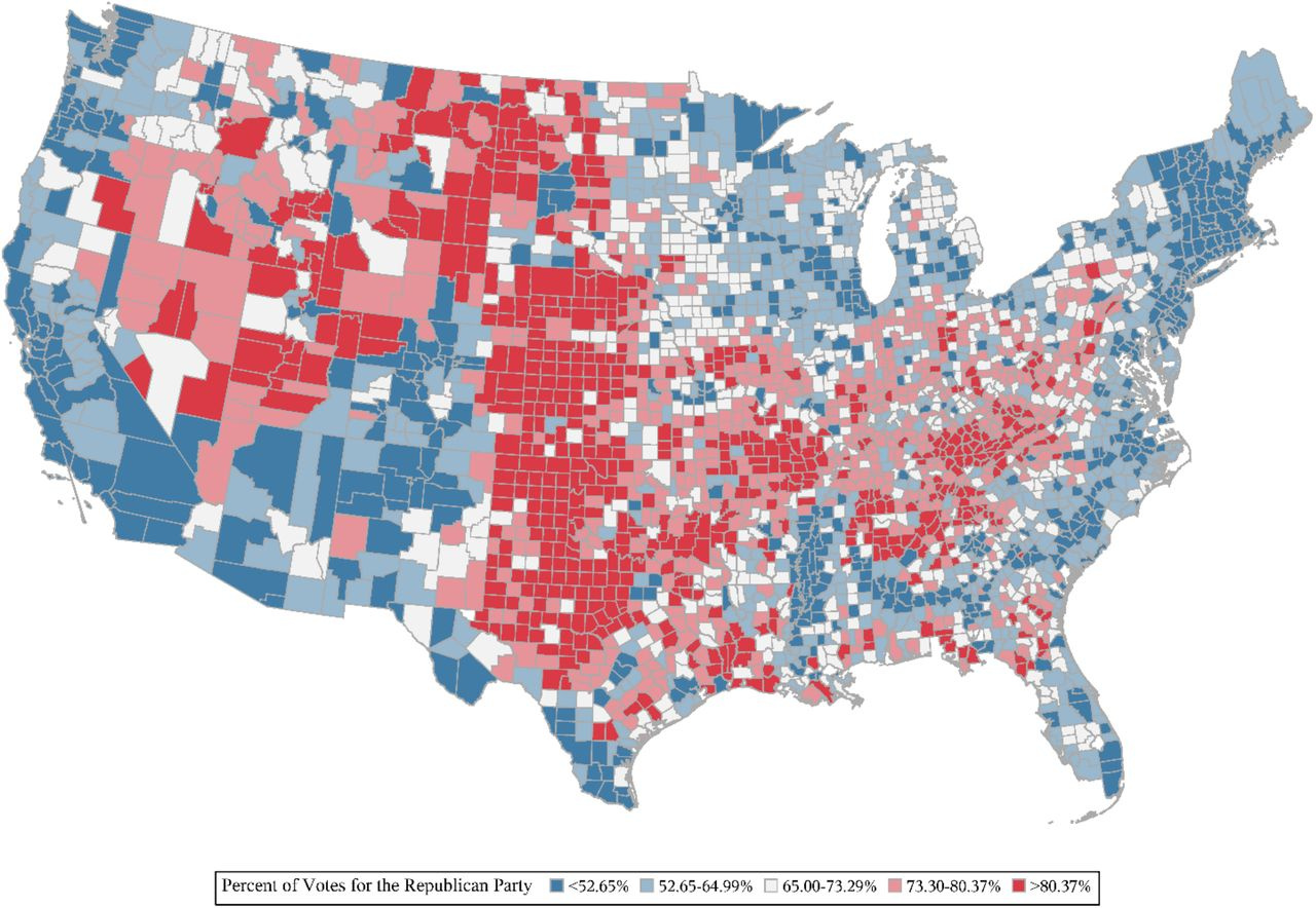 The Political Polarization Of Life Expectancy In America: Life with Map of USA Showing Political Parties