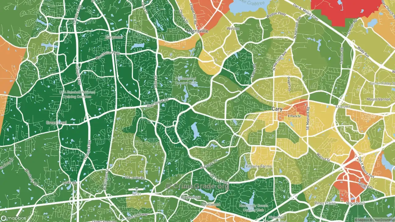 The Safest And Most Dangerous Places In Cary, Nc: Crime Maps And throughout Map Of Cary North Carolina Usa