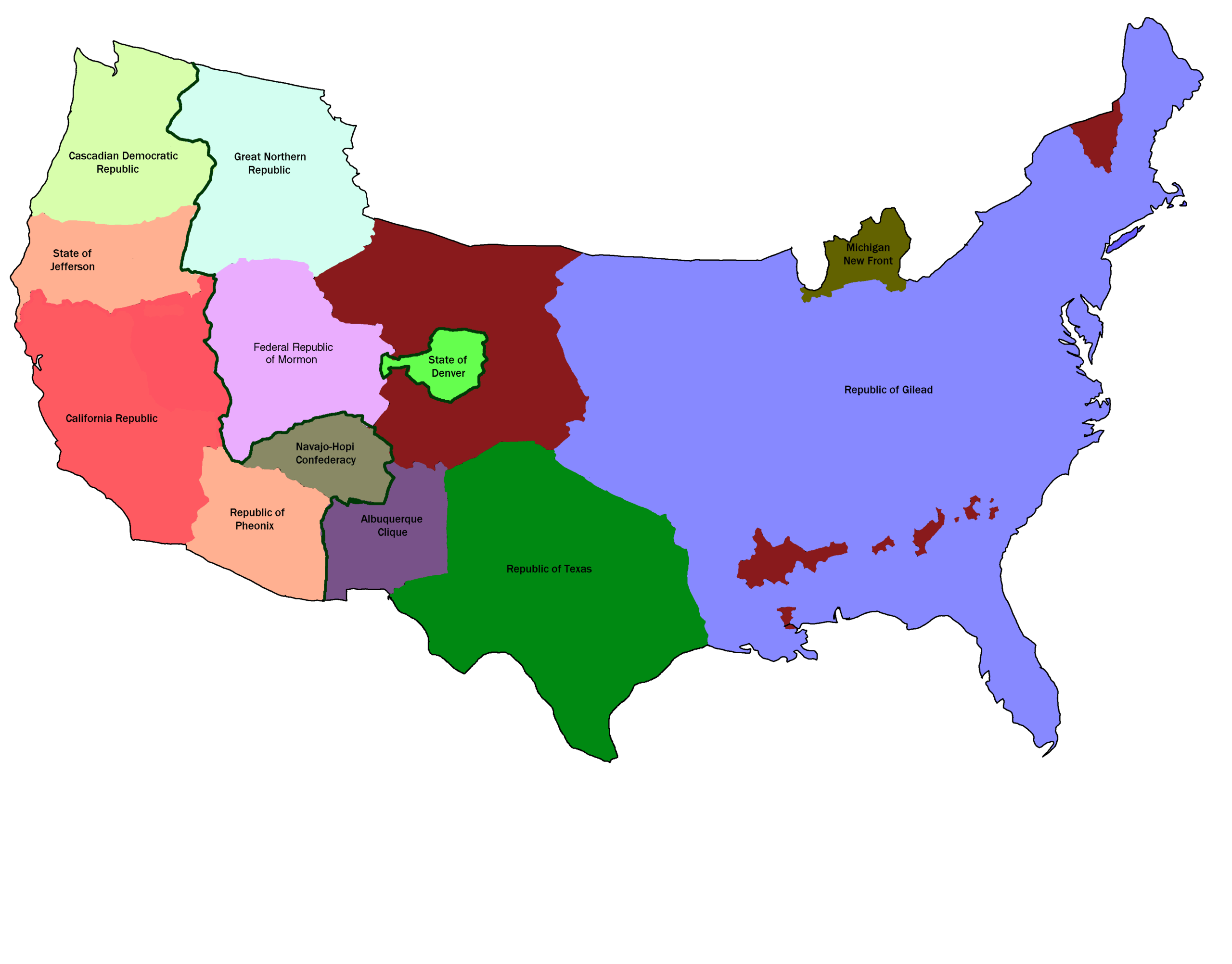 The State Of America, 2020 In The Handmaid&amp;#039;S Tale Tl. : R intended for Handmaid&amp;amp;#039;s Tale Map of USA