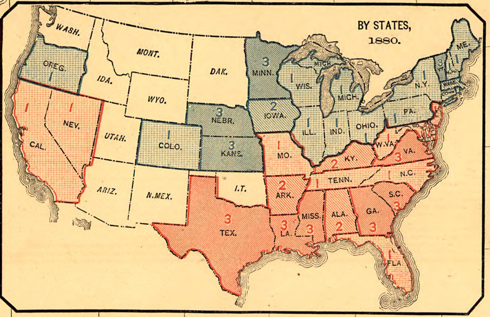 The Twisted History Of Political Mapping- Mapping The Nation Blog within Map Of Usa States In 1883