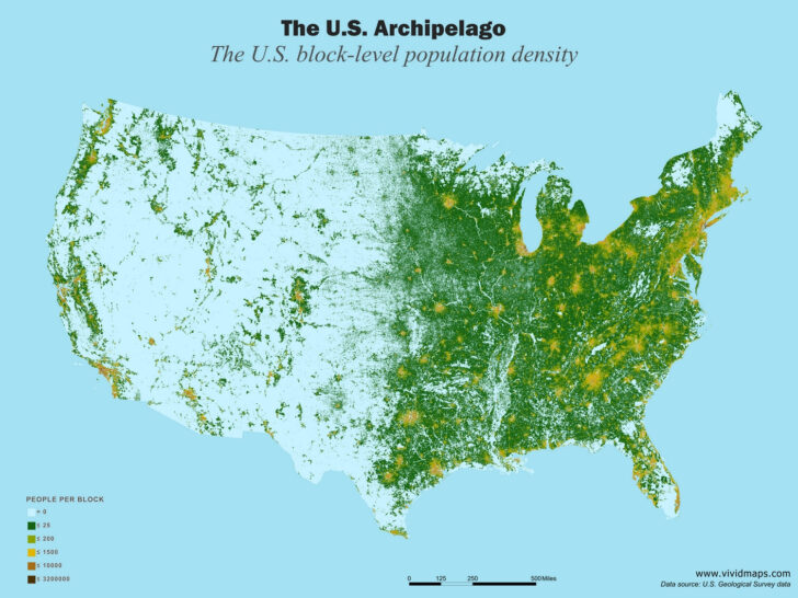 Map of USA By Population Density