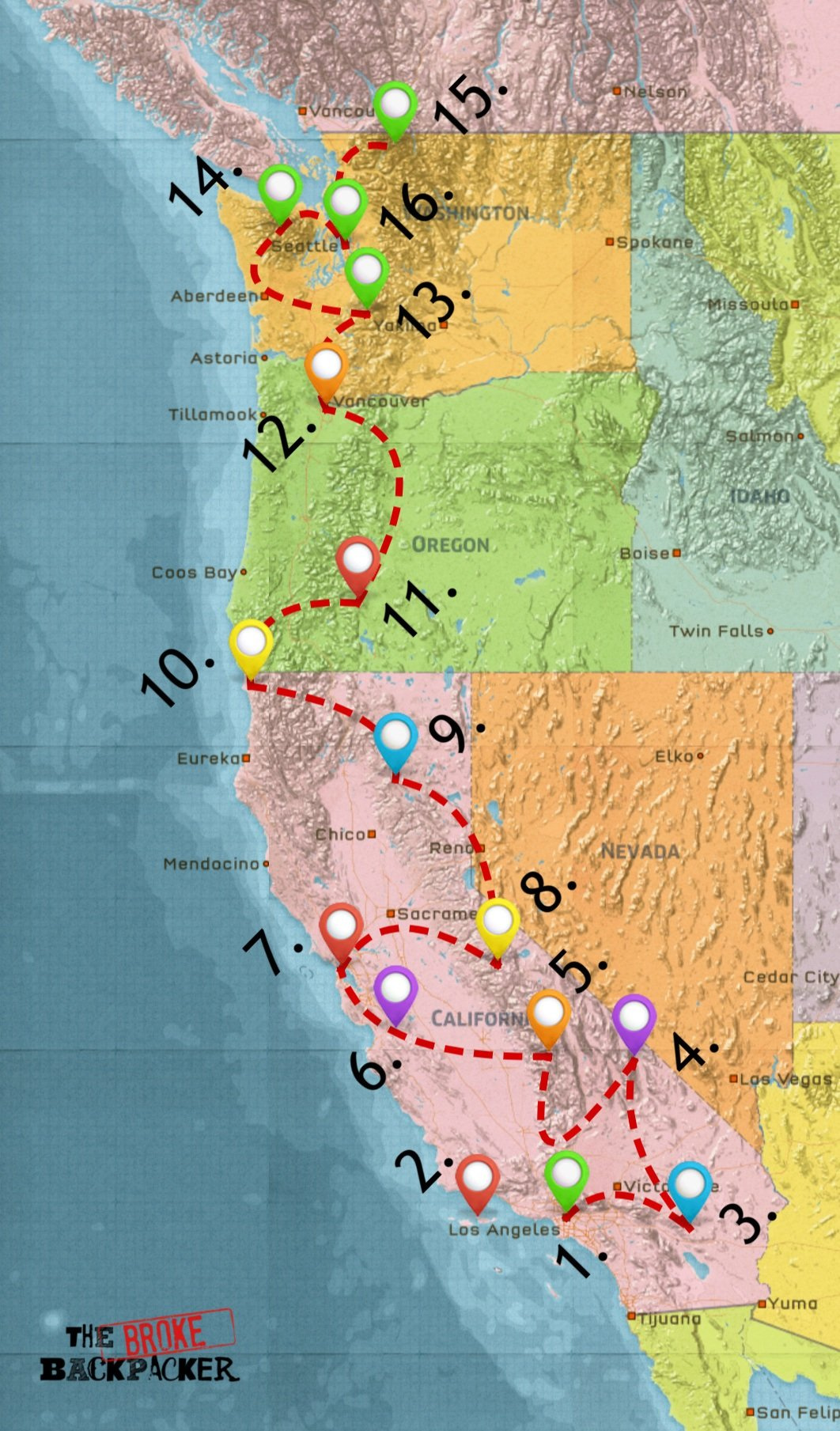 The Ultimate West Coast Road Trip Guide (For 2025) in Tourist Map of West Coast USA