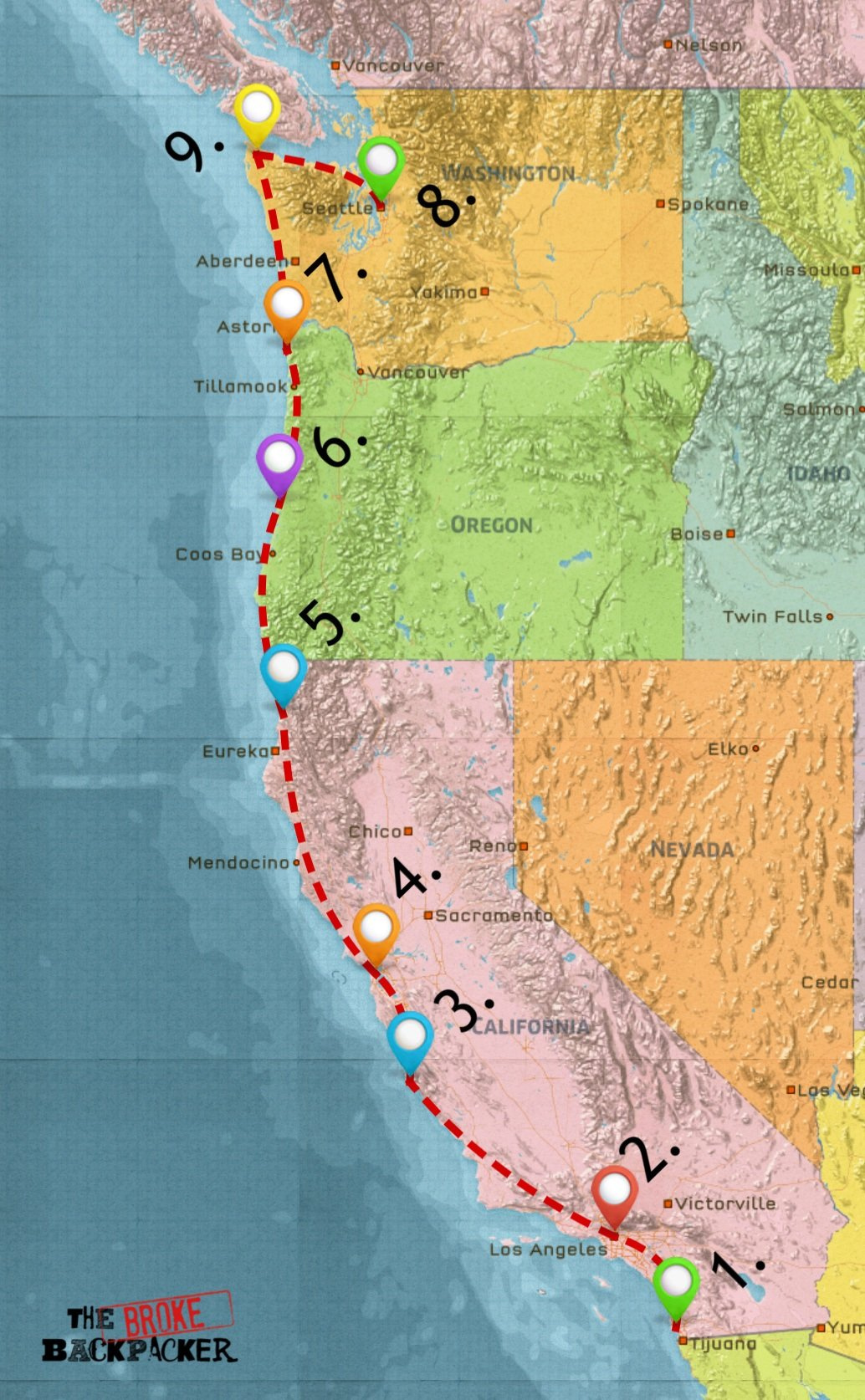The Ultimate West Coast Road Trip Guide (For 2025) with Road Map of West Coast USA