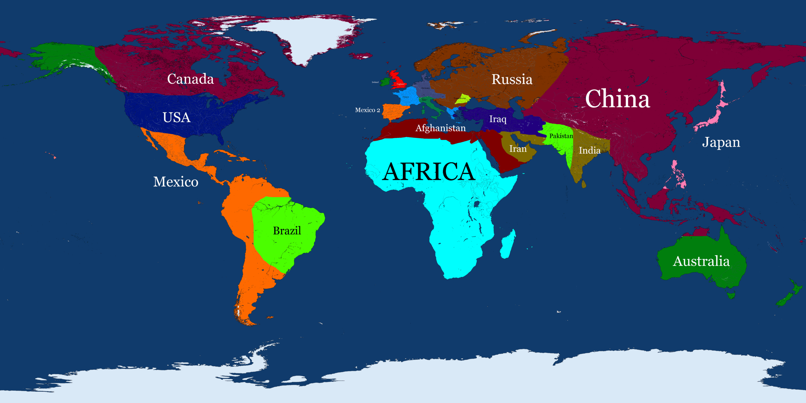 The World According To Americans : R/Imaginarymapscj for Map of the World According To USA