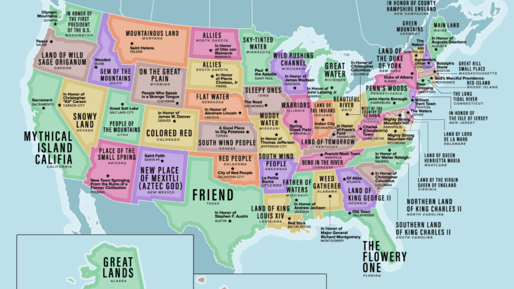 Show Me Map of USA with State Names