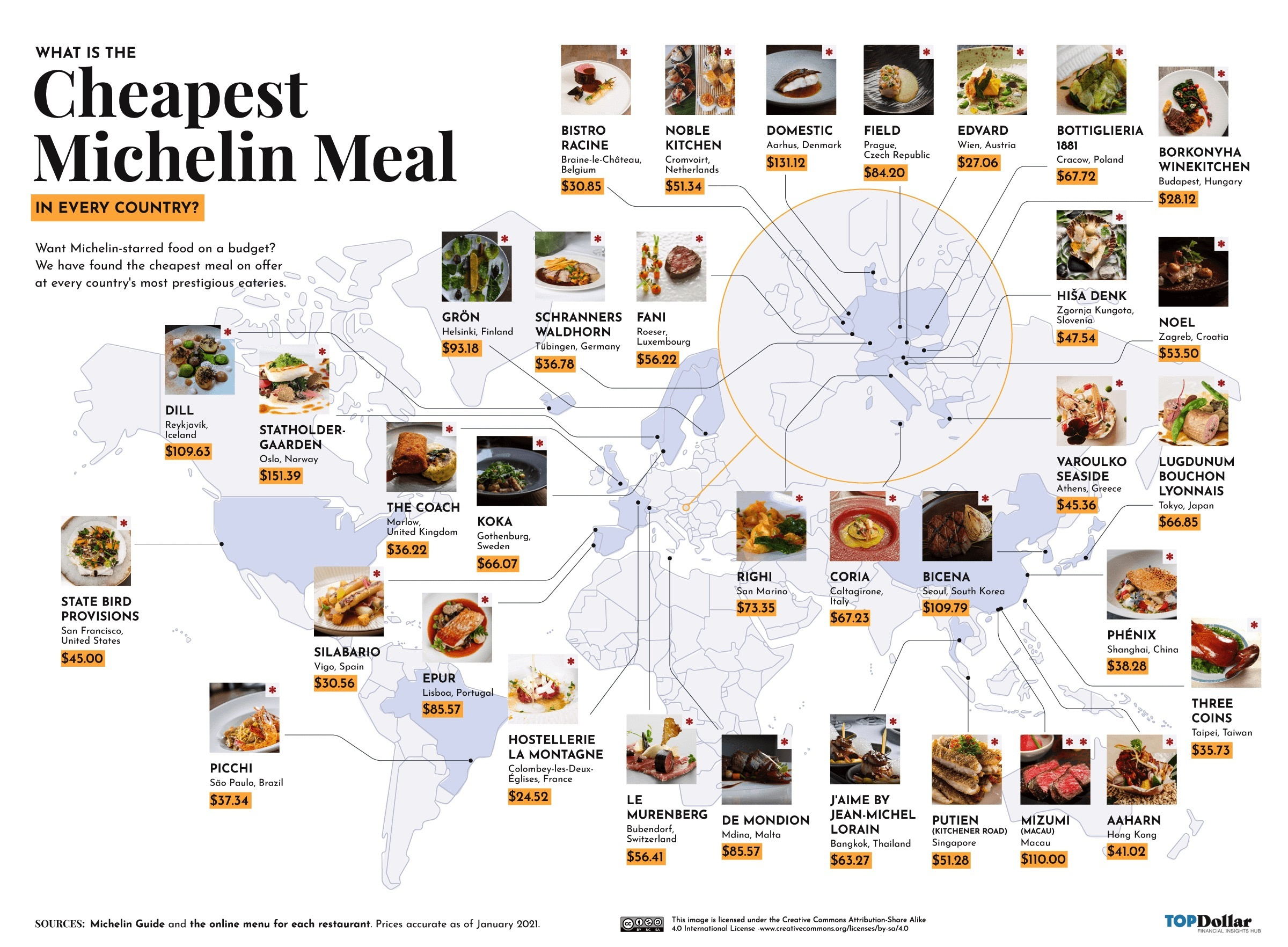 This Map Takes You To The Cheapest Michelin-Starred Restaurants with regard to Map Of Michelin Star Restaurants Usa