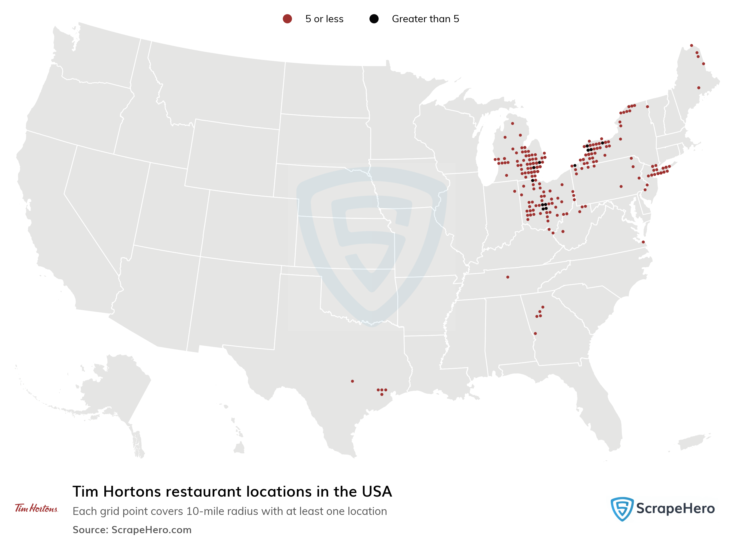 Tim Hortons Restaurant Locations In The Usa regarding Map of Tim Hortons In USA