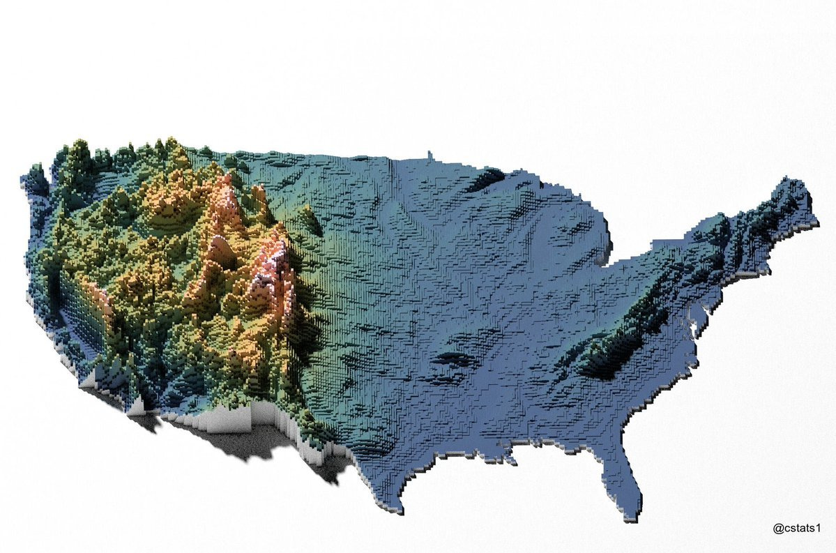 Topographic Map Of Mainsland Usa - Useful For Those Of Us Less throughout Topographic Map Of Usa With States