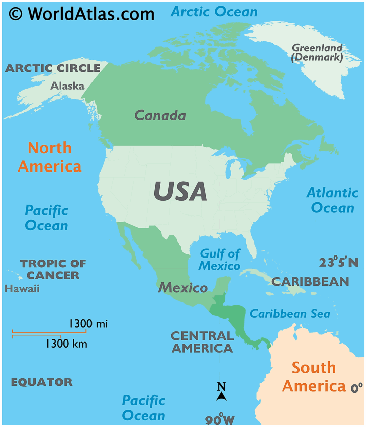 Atlantic Ocean On Map of USA Atlantic Ocean On Map of USA