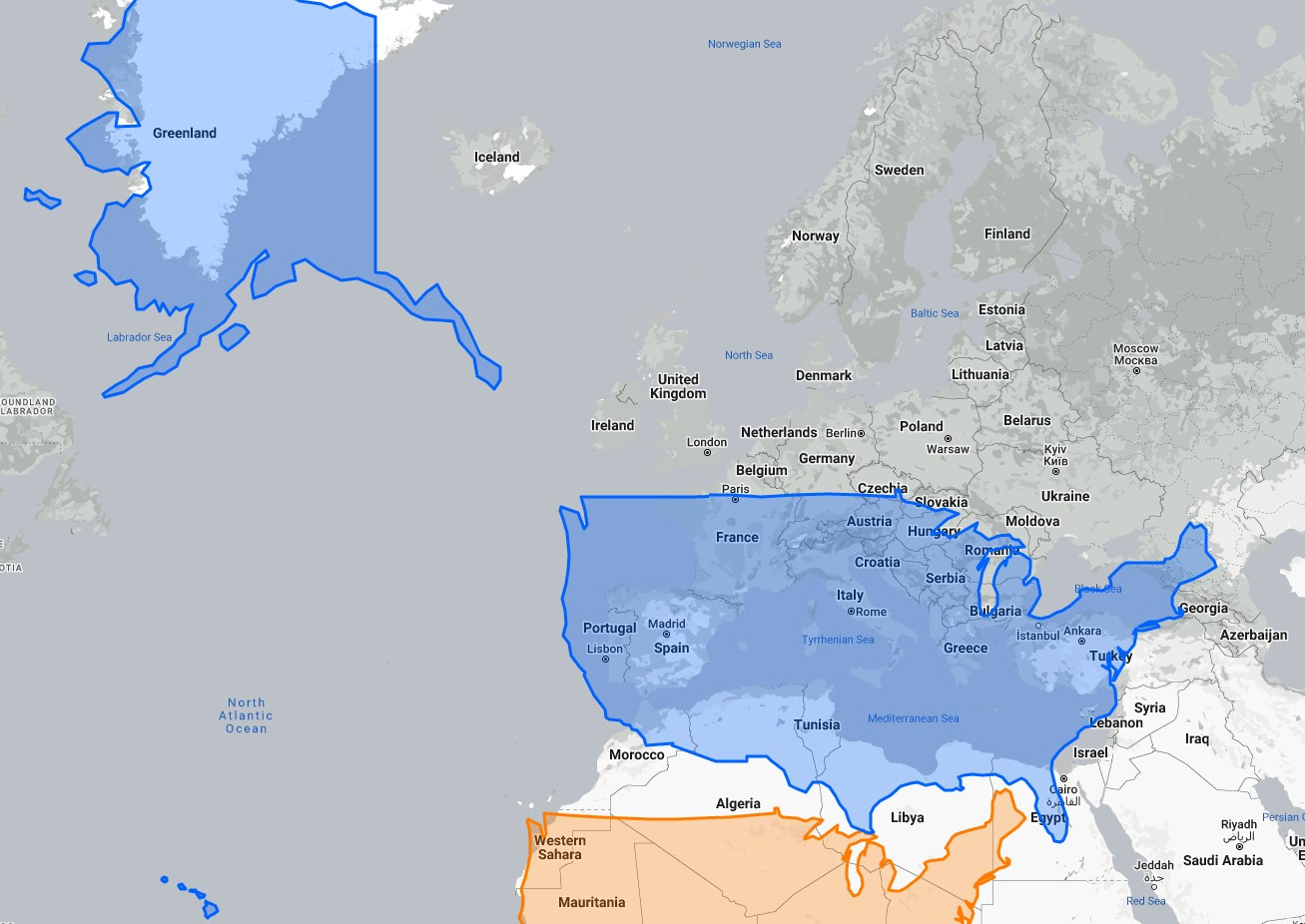 True Size And Latitude Of Europe Vs Usa : R/Europe in Map of Europe Overlaid On USA