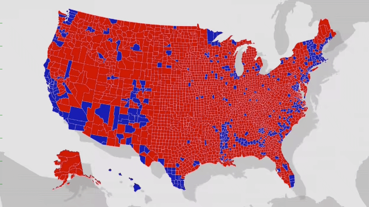 U.s. Election Maps Are Wildly Misleading, So This Designer Fixed inside Red Blue Map of USA By County