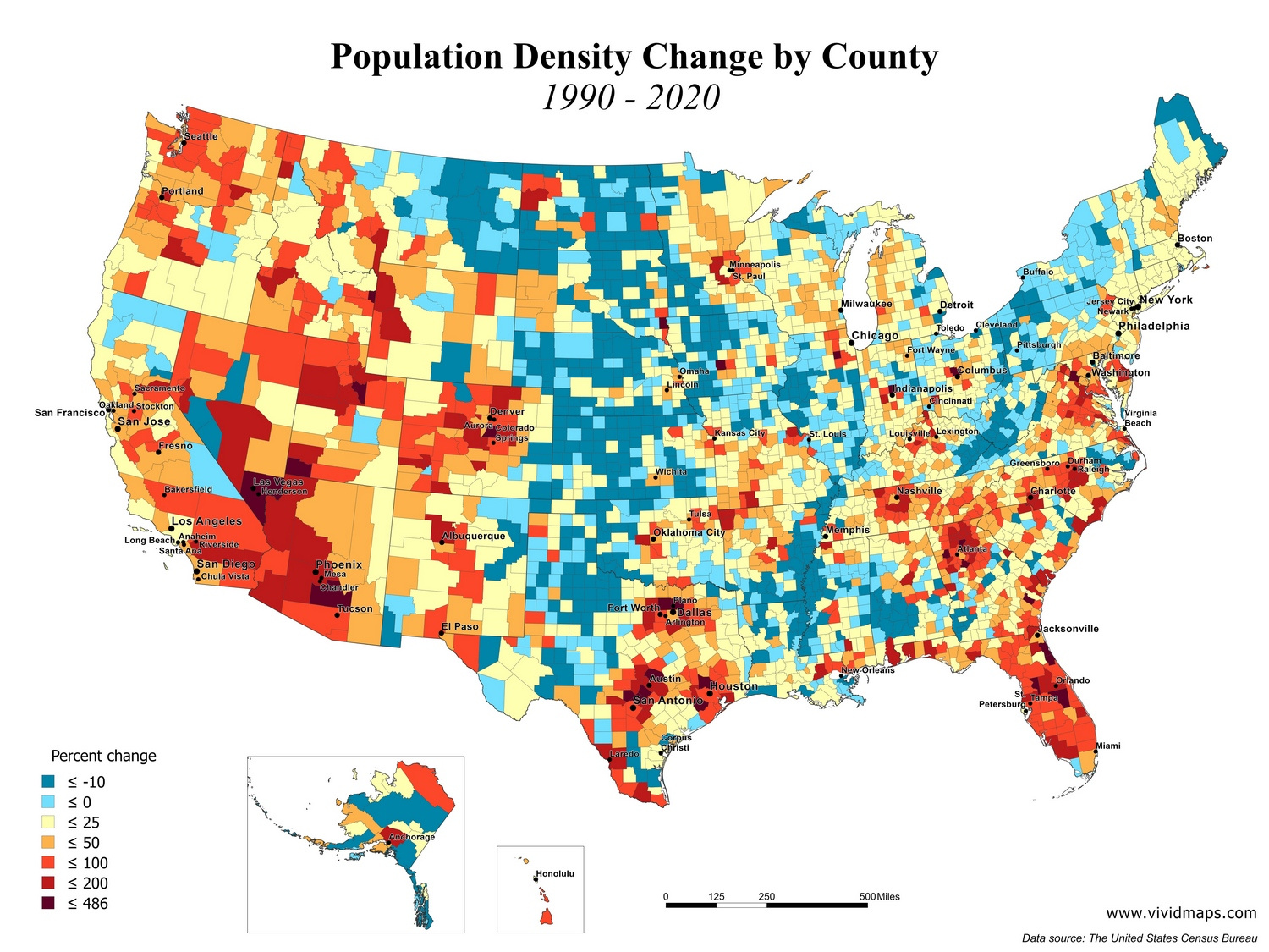 U.s. Population Density Mapped - Vivid Maps regarding Map Of Usa By Population Density