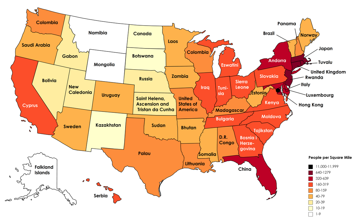 U.s. Population Density Mapped - Vivid Maps with Population Density Map of USA 2025