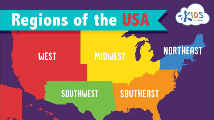 Map of 5 Regions of USA