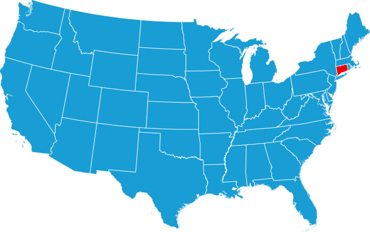 Connecticut On the Map of USA