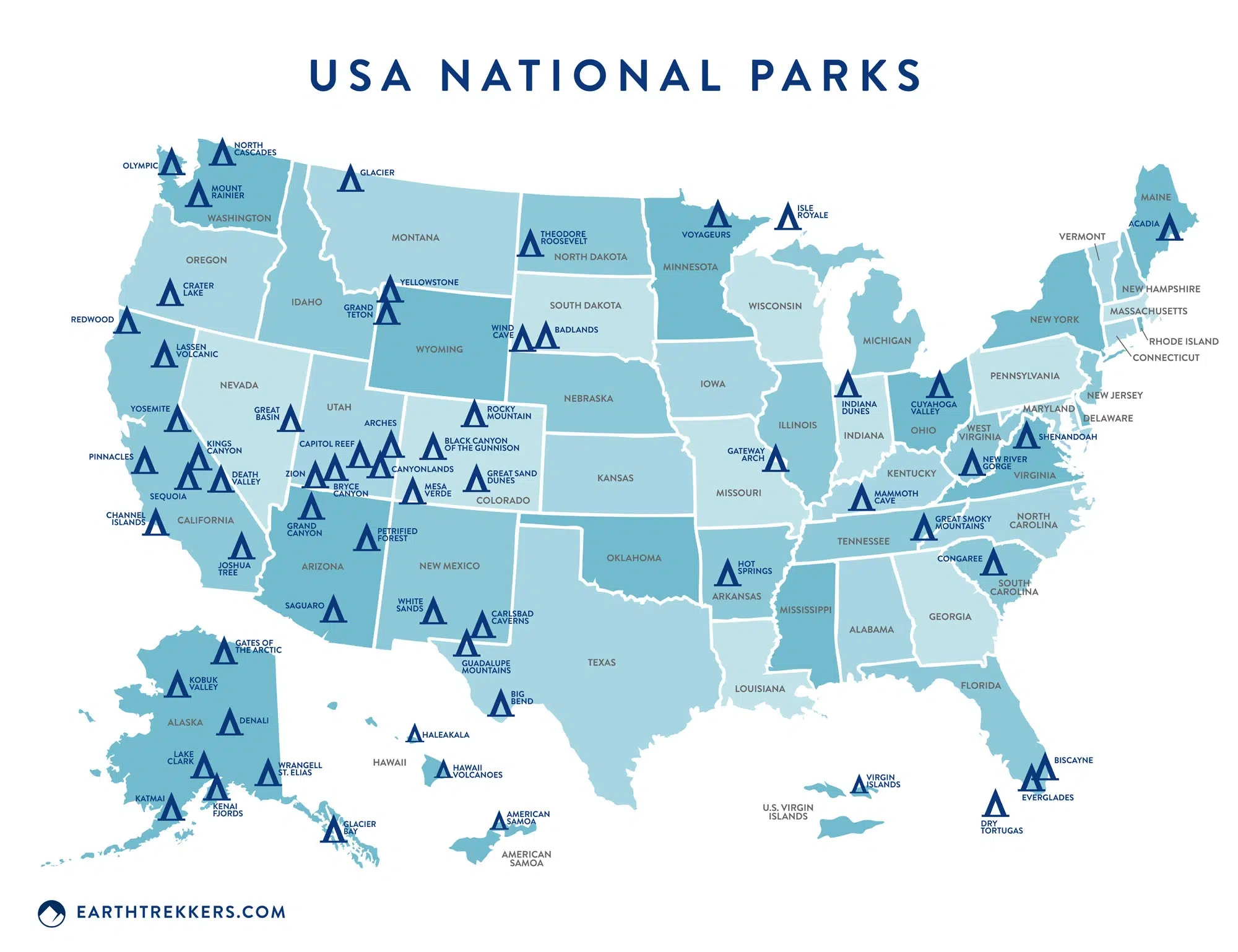 Ultimate Us National Parks List For 2025 (+ Printable Checklist) with regard to Map Of The National Parks In Usa