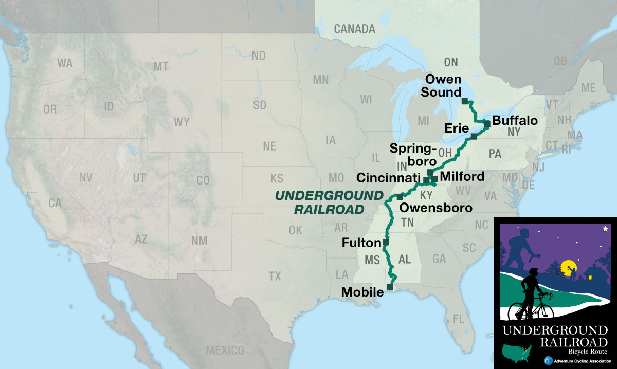 Underground Railroad (Ugrr) - Adventure Cycling Association inside Map of USA Where Harriet Visited 13 Times In Pennsylvania