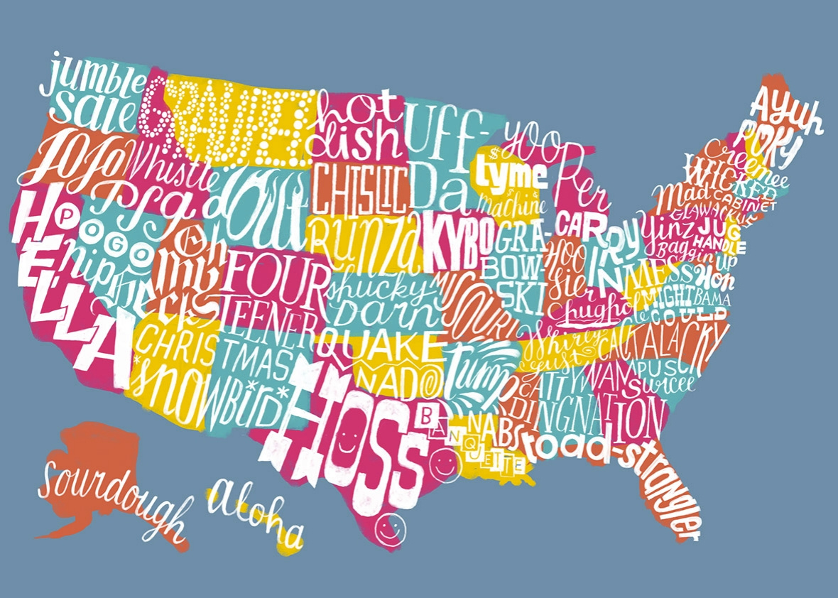 United Slang Of America Map: If Every State Had An Official Word pertaining to Maps of the USA That Made Us Say Whoa
