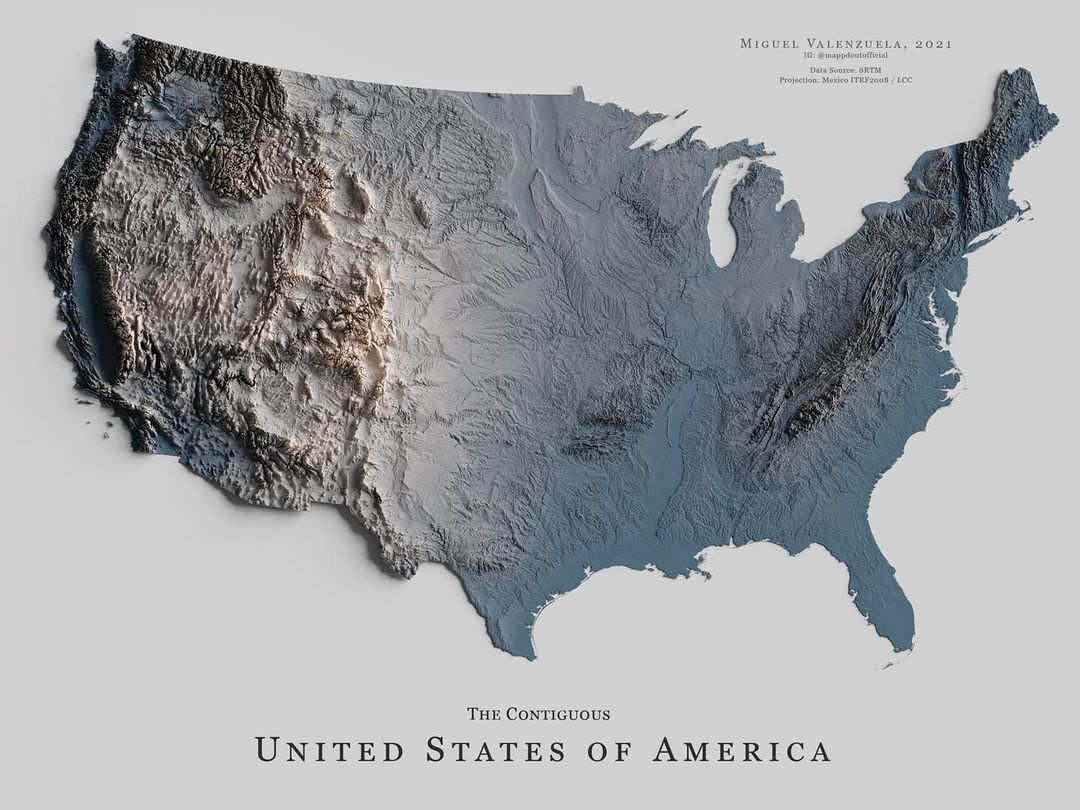 United State Of America&amp;#039;S Mountains Map. : R/Mapporn for Map Of Usa With Mountain Ranges