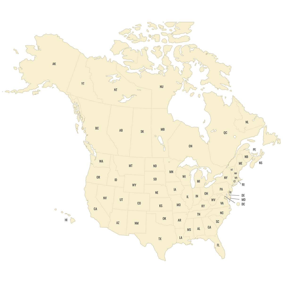United States And Canada Map — Ultimaps for Labeled Map of Canada and USA