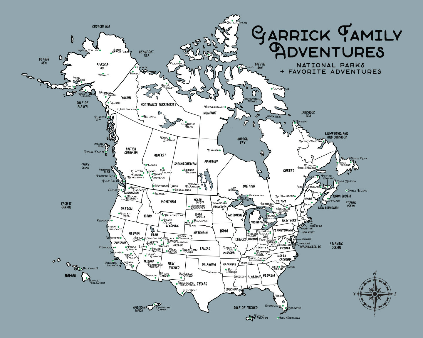 United States And Canada National Park Push Pin Map With Wooden for Map Of National Parks In Usa And Canada