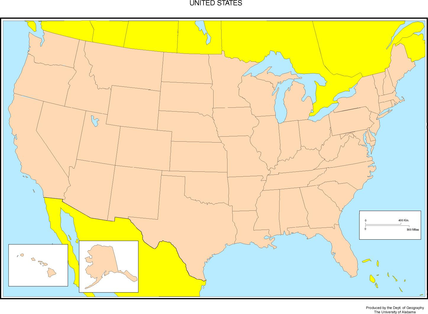 United States Blank Map pertaining to Blank Map of USA To Fill In Online