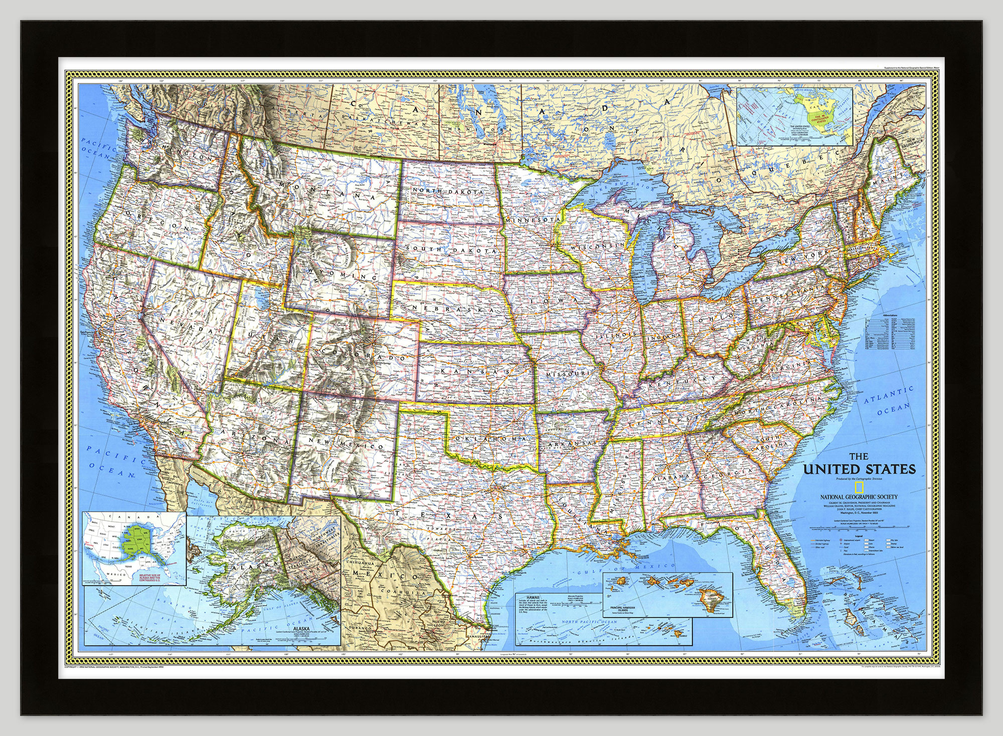 United States Classic Wall Mapnational Geographic - The Map Shop inside National Geographic Map of the USA