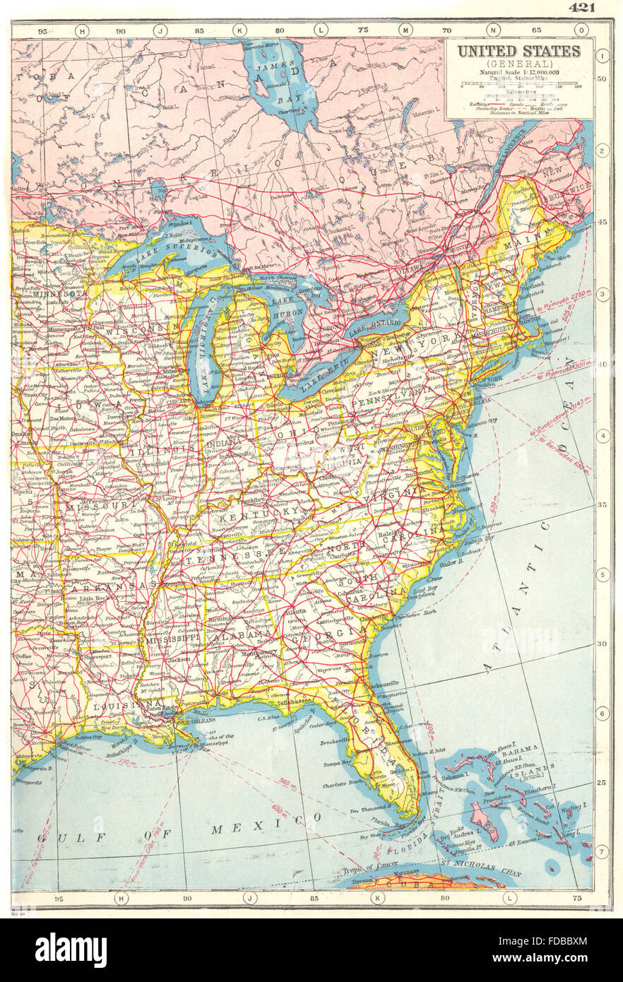 United States East Railways: Roads Canals Steamship Routes. Usa throughout Map Of Eastern Usa With Routes