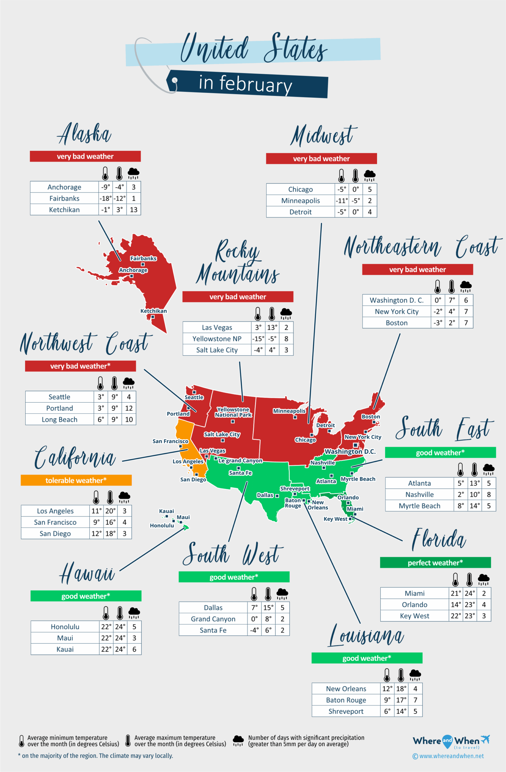 United States February Weather 2026: Forecast And Temperature City within Temperature Map Of Usa In February