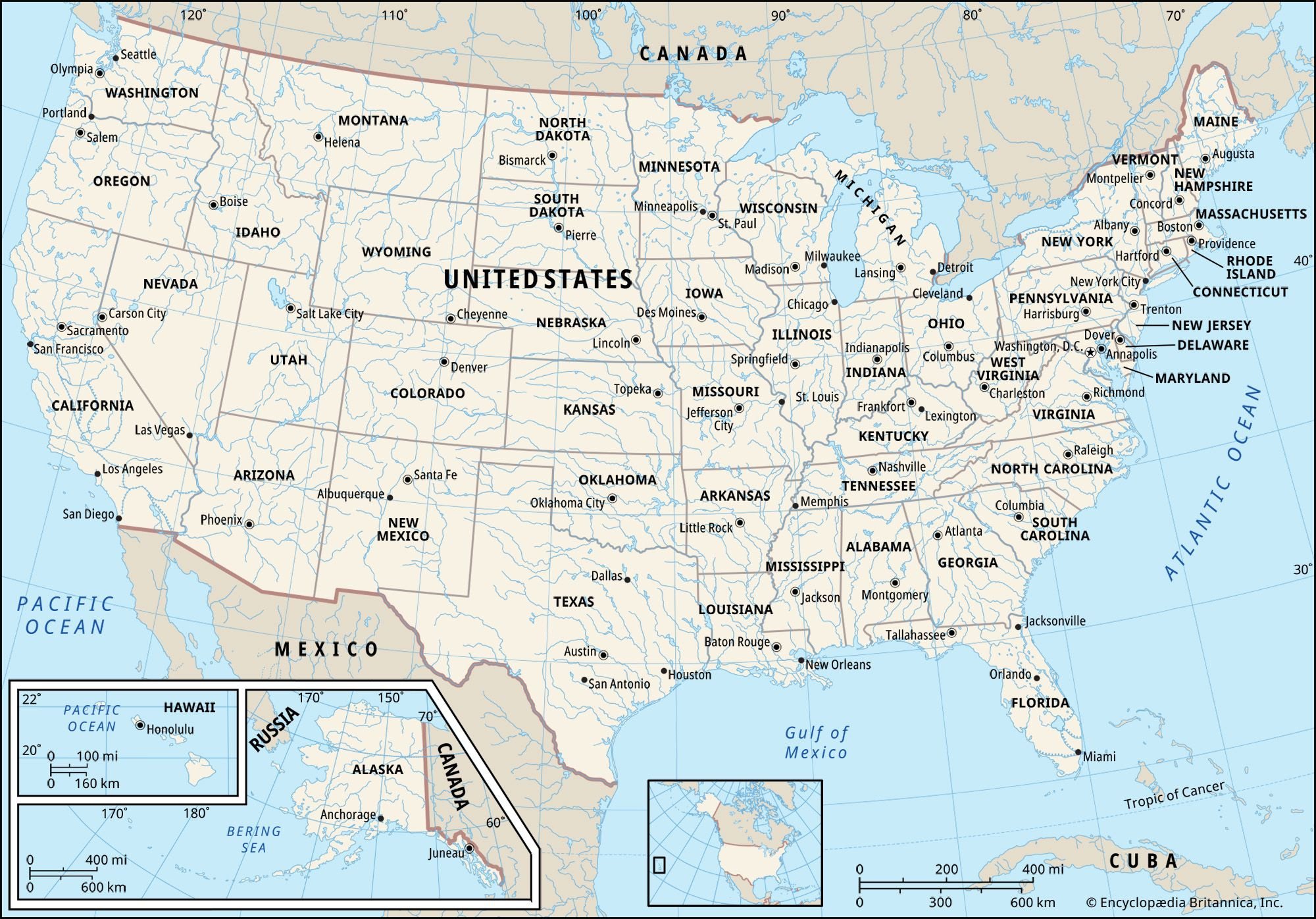 United States | History, Map, Flag, &amp;amp; Population | Britannica in Map Of Usa And Its States