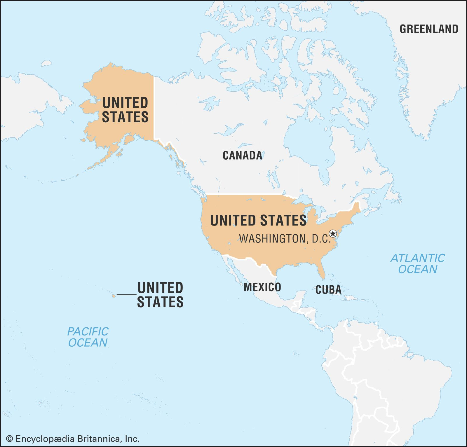 United States | History, Map, Flag, &amp;amp; Population | Britannica throughout Usa On A Map Of The World