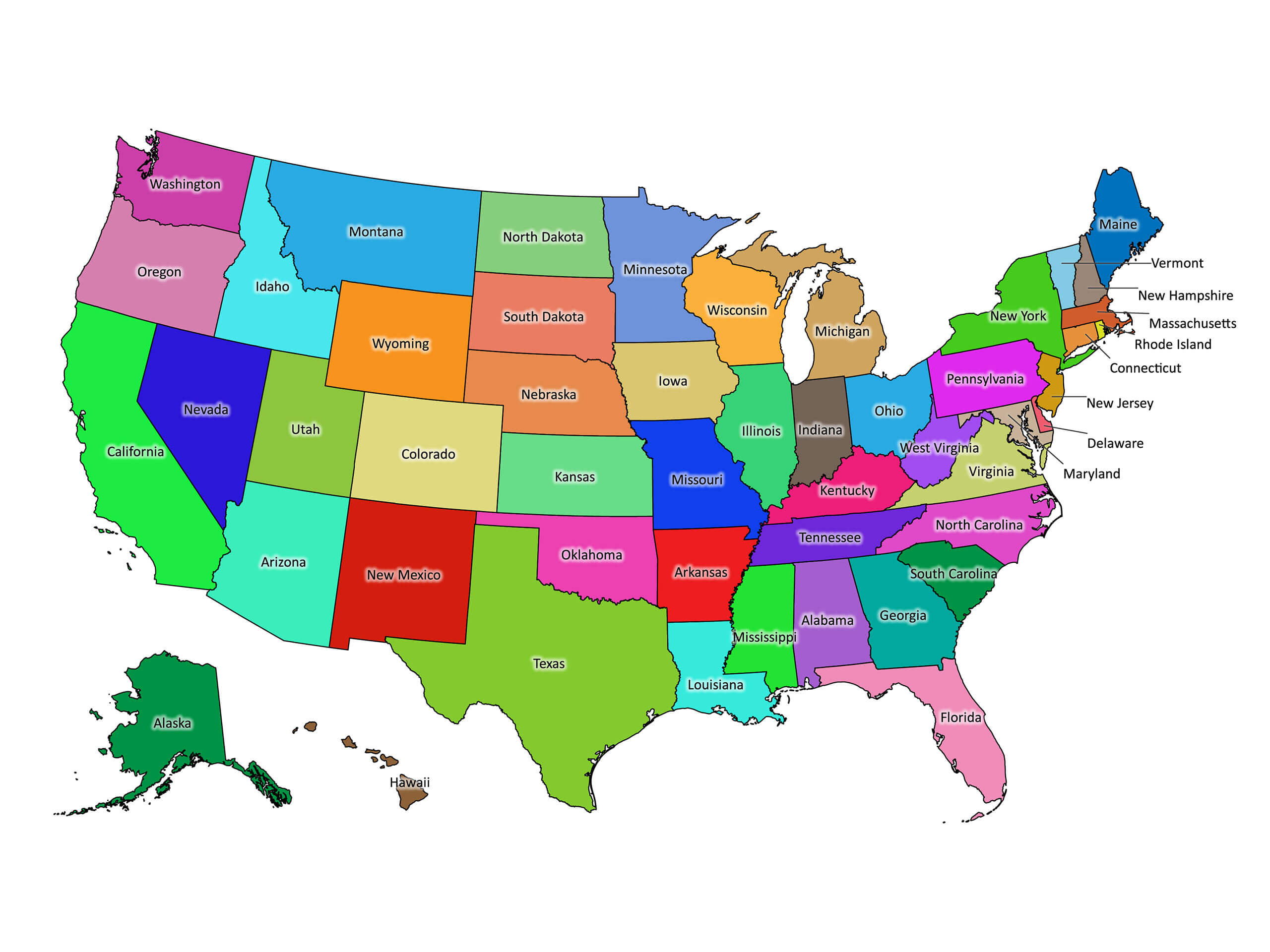 United States Labeled Map | Labeled Maps regarding Map Of Usa With States Marked