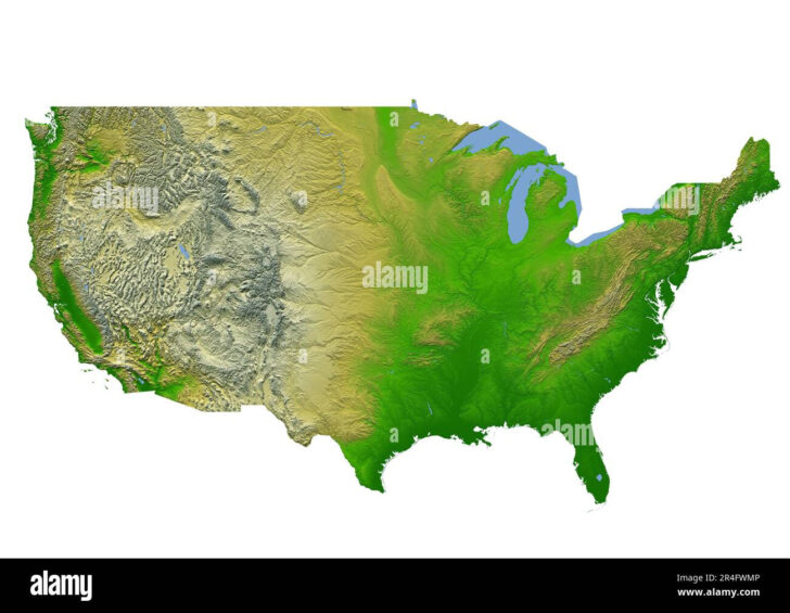 Map of the USA with Landforms
