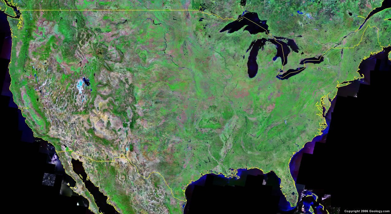 United States Map And Satellite Image throughout Google Map of the USA States