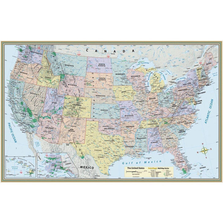Map of USA with Bodies of Water Labeled