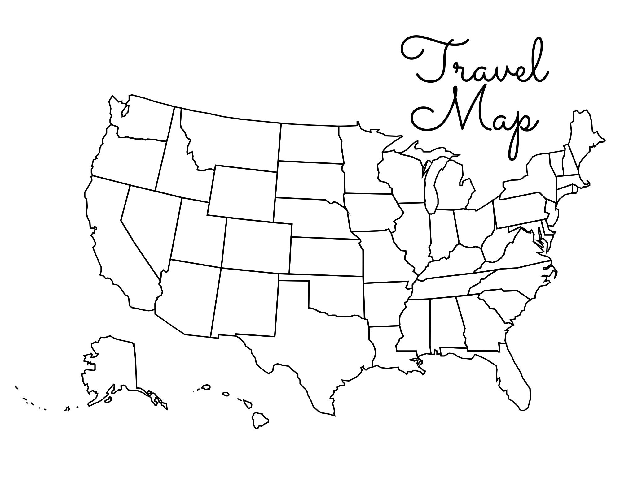 United States Map Printable Blank - Etsy intended for Map Of The Usa Blank To Be Filled In