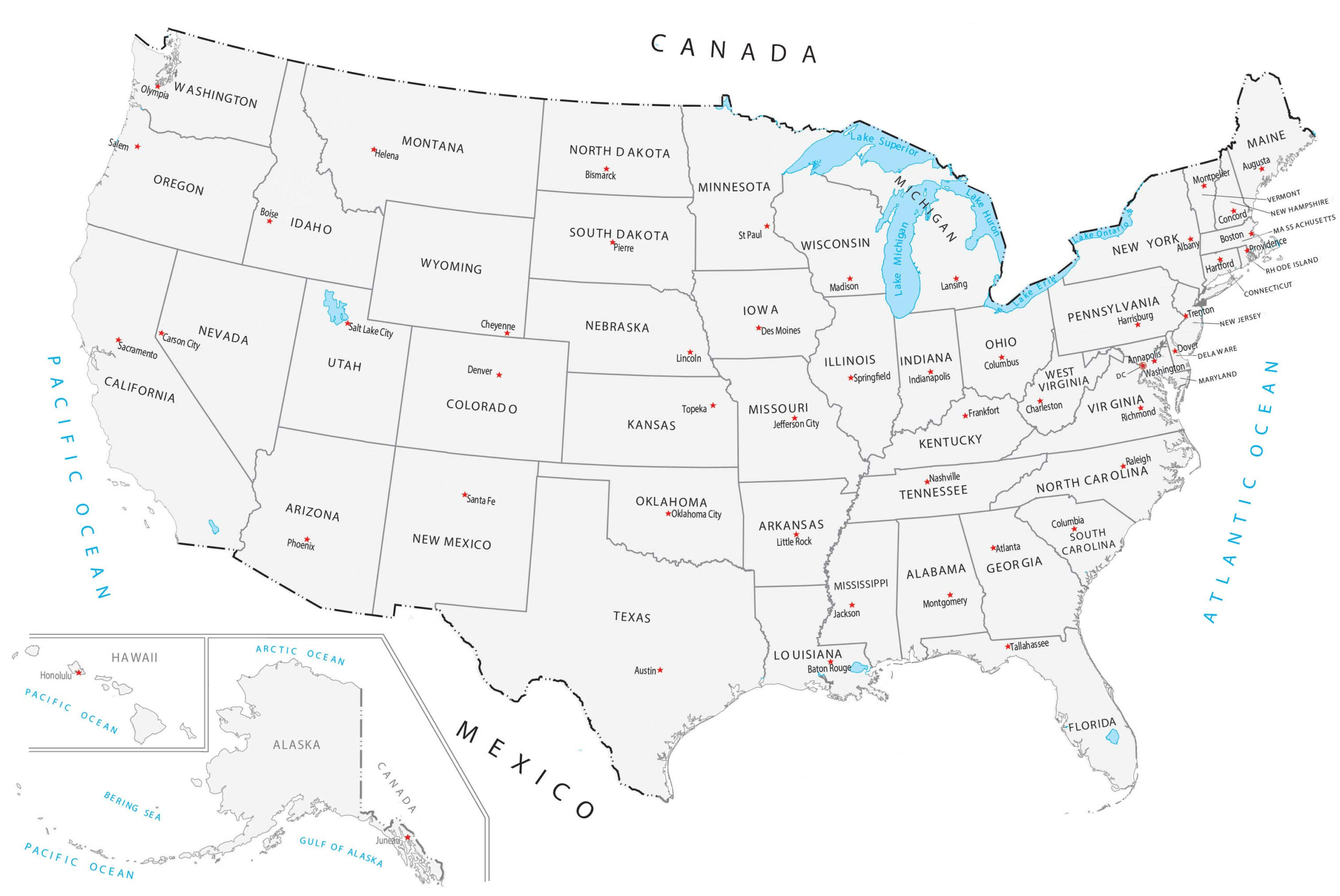 United States Map With Capitals - Gis Geography inside Simple Map Of Usa States And Capitals