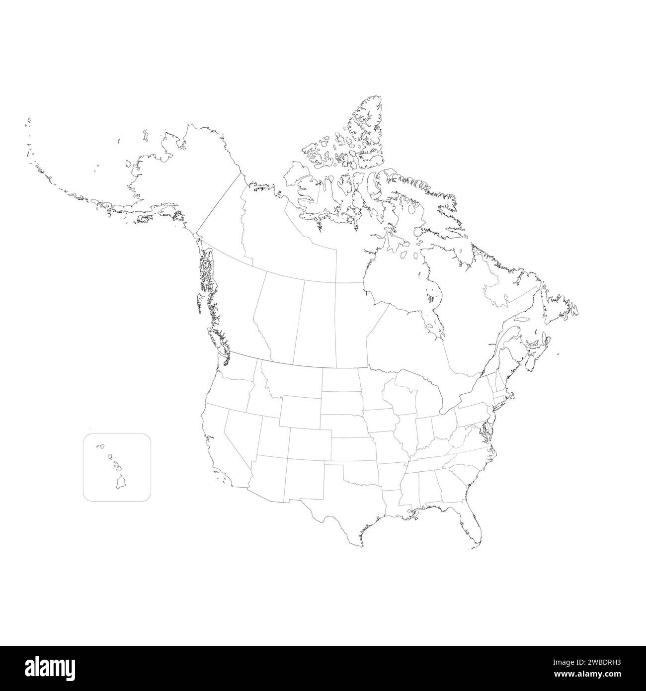 United States Of America And Canada Map Black And White Stock pertaining to Black And White Map Of Usa And Canada