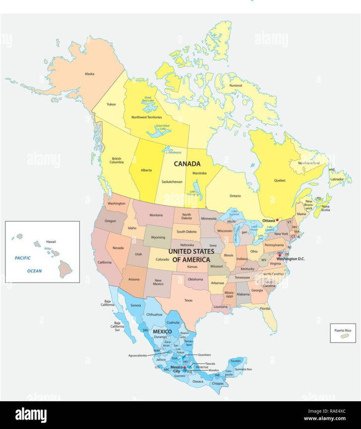 Map of USA and Canada and Alaska Map of USA and Canada and Alaska
