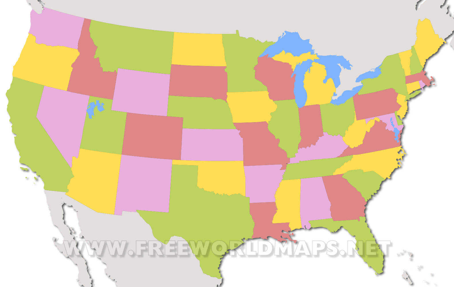 United States Political Map with regard to Blank Political Map Of The Usa